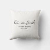 ガーリー最高のFriends BFF Photo Collageハートスクリプト クッション (裏面)