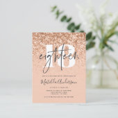 ガーリー桃モダングリッタータイポグラフィ18歳 ポストカード (スタンド正面)