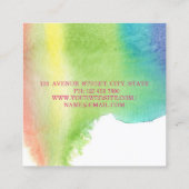 ガーリー水モダン色のスプラッシュ絵を描、リップスティック スクエア名刺 (裏面)