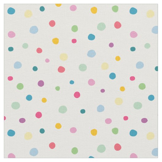 ガーリー水玉模様カラフルパターン白い赤い緑 ファブリック (クローズアップ)