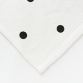 ガーリー水玉模様ブラック&ホワイトパーソナライズされた フリースブランケット (角)