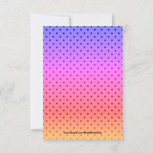 ガーリー水玉模様絵文字誕生日招待状 招待状 (裏面)