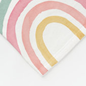 ガーリー水色ピンク色の虹パーソナライズされた フリースブランケット (角)