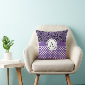 ガーリー点と動物プリントモノグラム投げピロ クッション (椅子)