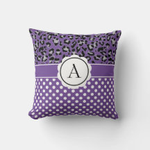 ガーリー点と動物プリントモノグラム投げピロ