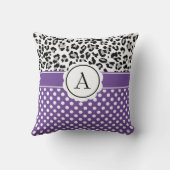 ガーリー点と動物プリントモノグラム投げピロ クッション (裏面)