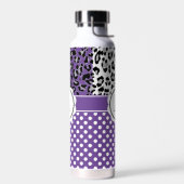ガーリー点及び動物プリントモノグラム ウォーターボトル (左面)