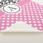 ガーリー点及び動物プリントモノグラム シェルパブランケット (3/4)