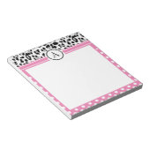 ガーリー点及び動物プリントモノグラム ノートパッド (アングル)