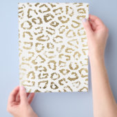 ガーリー白フェイク金ゴールドヒョウアニマルプリント チラシ (手)