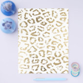 ガーリー白フェイク金ゴールドヒョウアニマルプリント チラシ (シングル)