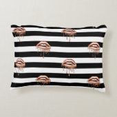 ガーリー白黒ストライプメタリック滴下唇 アクセントクッション (裏面)