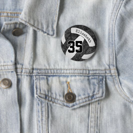 ガーリー白黒バレーボールチームのスピリットギフト 缶バッジ