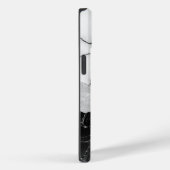 ガーリー白黒マーブルフェイクグリッターモノグラム Case-Mate iPhoneケース (裏面 / 右)