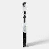 ガーリー白黒マーブルフェイクグリッターモノグラム Case-Mate iPhoneケース (裏面 / 左)