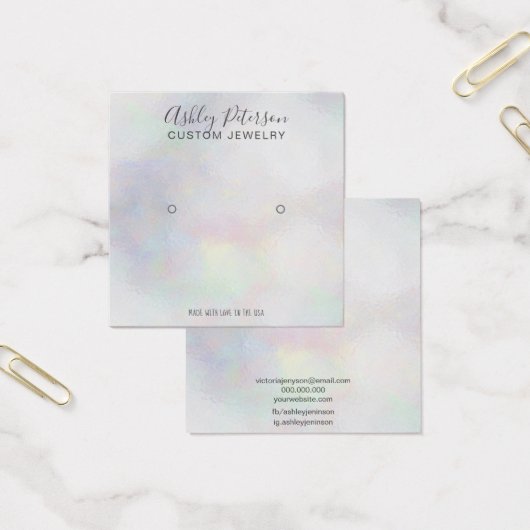 ガーリー真珠層グラデーションスタッド耳飾り表示 (オフィス)