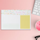 ガーリー紙吹雪ドットパーソナライズされたメモ帳 ペーパーパッド