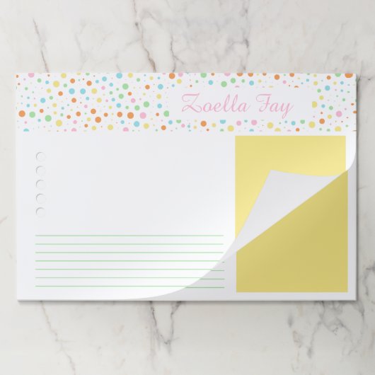 ガーリー紙吹雪ドットパーソナライズされたメモ帳 ペーパーパッド (折り畳み)