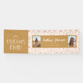 ガーリー紙吹雪2フォトおめでとうグラッドパーティーバナー 横断幕