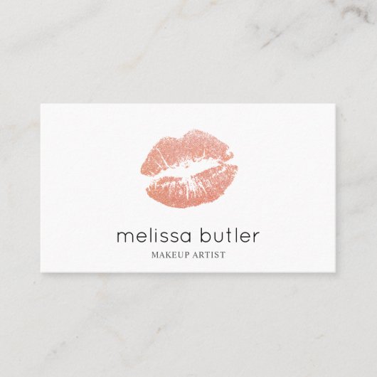 ガーリー美しいリップ白モダン色 名刺 (正面)
