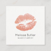ガーリー美しい唇ホワイト スクエア名刺 (正面)