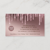 ガーリー美容師ハートグリッター名刺 名刺 (裏面)