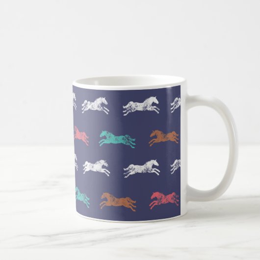 ガーリー色数々ののクラシック馬 コーヒーマグカップ (右)
