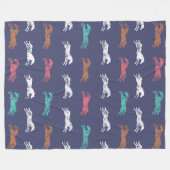 ガーリー色数々ののクラシック馬 フリースブランケット (正面(横))