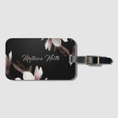 ガーリー花かわいらしモノグラム名タイポグラフィ ラゲッジタグ (正面横)