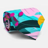 ガーリー葉カラフルイラストレーションパターン ネクタイ (ロール)