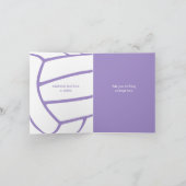 ガーリー薄紫紫グレーバレーボール挨拶 カード (内部)