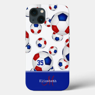 ガーリー赤白青パーソナライズされた iPhone 13ケース