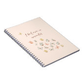 ガーリー赤面かわいらしピンクの水色の蝶 ノートブック (右側)