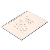 ガーリー赤面かわいらしピンクの水色の蝶 ノートブック (左側)