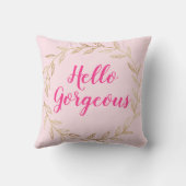 ガーリー赤面かわいらしピンクハローゴス金ゴールドリース クッション (裏面)