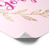 ガーリー赤面かわいらしピンクハローゴス金ゴールドリース ポスター (角)