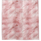 ガーリー赤面ソフトピンクフェイクファー シャワーカーテン (正面)