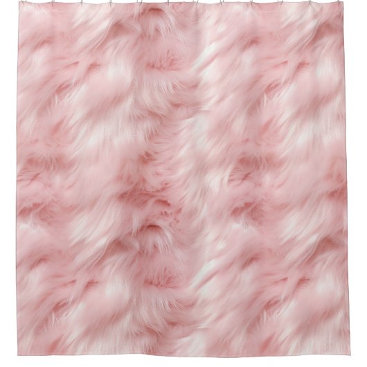 ガーリー赤面ソフトピンクフェイクファー シャワーカーテン (正面)