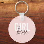 ガーリー赤面タイポグラフィスクリプト女の子ボス キーホルダー (正面)