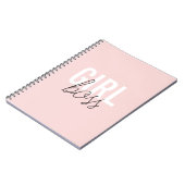 ガーリー赤面タイポグラフィスクリプト女の子ボス ノートブック (左側)