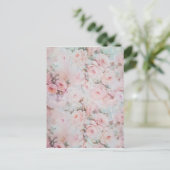 ガーリー赤面トーンpink boho countryフローラ ポストカード (スタンド正面)