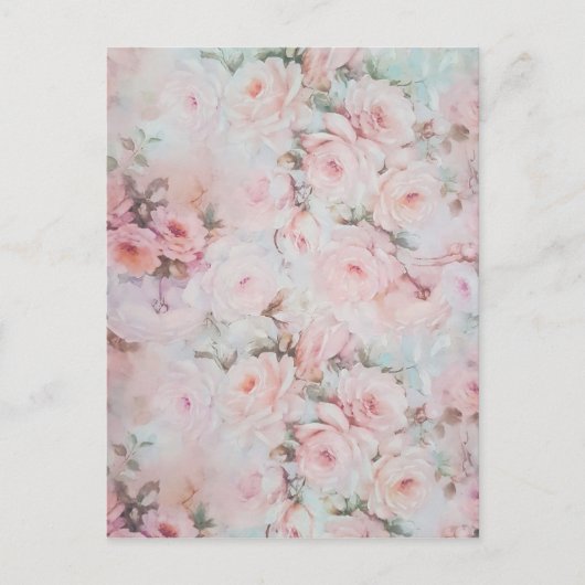 ガーリー赤面トーンpink boho countryフローラ ポストカード (正面)