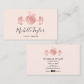 ガーリー赤面バラ金ゴールドフィットネストレーナービジネスカー 名刺 (正面/裏面)