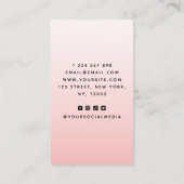 ガーリー赤面ピグラデーションックロゴとQRコードフェミニン 名刺 (裏面)