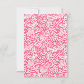 ガーリー赤面ピンクかわいい動物プリントハート名 サンキューカード (裏面)