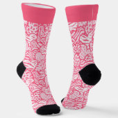 ガーリー赤面ピンクかわいい動物プリントハート名 ソックス (傾斜あり)