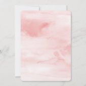 ガーリー赤面ピンクウォーターパーソナライズされた色 招待状 (裏面)