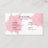 ガーリー赤面ピンクウォーターフェミニンカラービジネスカー 名刺 (裏面)