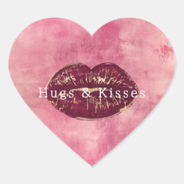 ガーリー赤面ピンクスパークルグリッターハート ハートシール