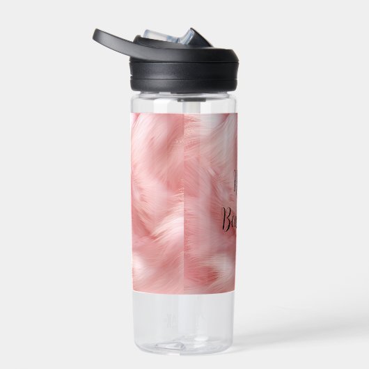 ガーリー赤面ピンクフフェイクァーラッピング紙 ウォーターボトル (右面)